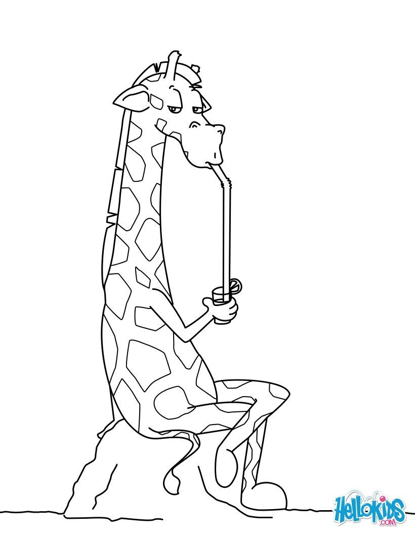 Go Green And Color Online This Giraffe Drinking A Refreshment 820x1060 Go Green And Color Online This Giraffe Drinking A Refreshment