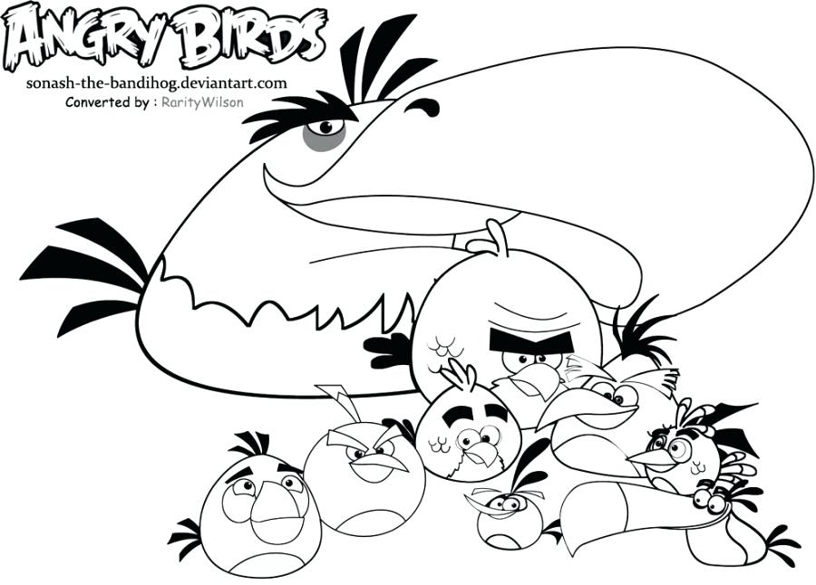 900x646 Yellow Angry Bird Coloring Page 6 Angry Birds Movie Coloring Pages