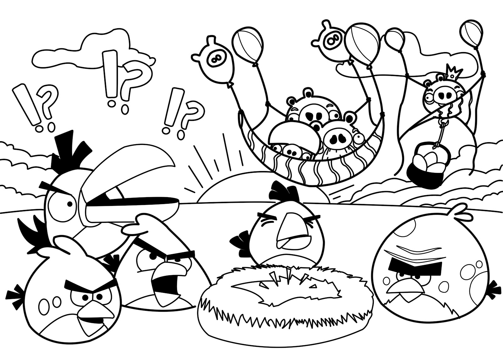 1600x1131 Angry Birds Coloring Pages Page