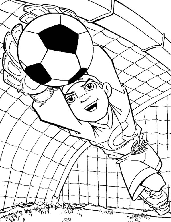 A Perfect Catch From The Goalkeeper During Soccer Game Coloring 600x777 A Perfect Catch From The Goalkeeper During Soccer Game Coloring