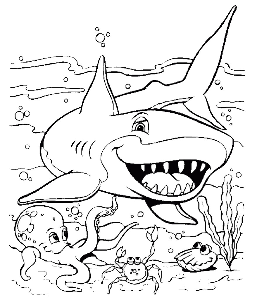 879x1024 Top 25 Of Fascinating Shark Species Coloring Pages