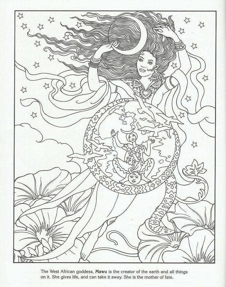 West African Goddess Mawu Let's Color! African 736x935 West African Goddess Mawu Let's Color! African