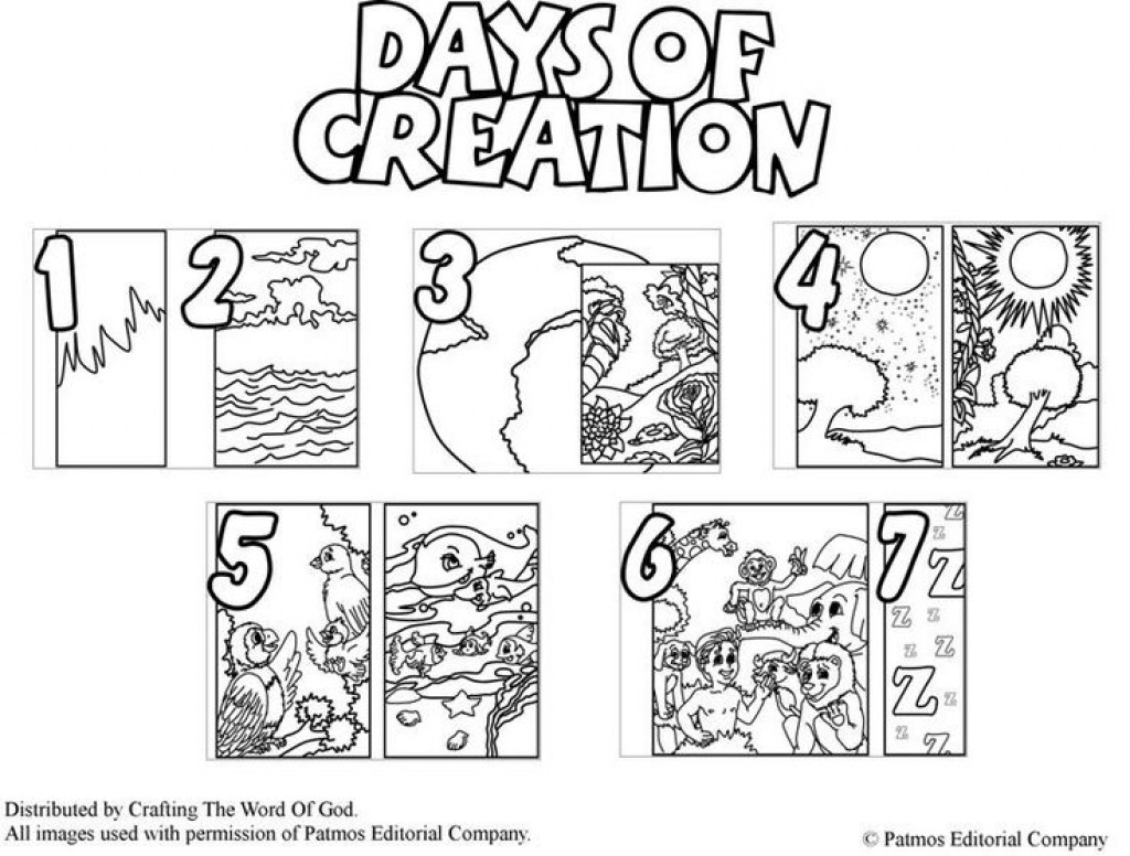 1024x776 Creation Coloring Pages Days Of Colouring Book 8 20126 Free Online