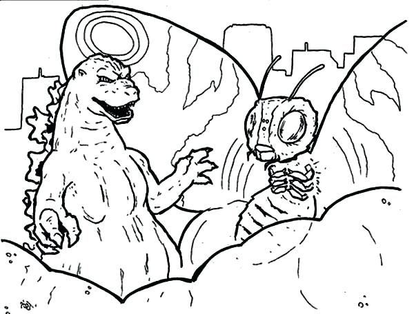 Godzilla Coloring Page And Monster Butterfly Coloring Pages 600x456 Godzilla Coloring Page And Monster Butterfly Coloring Pages