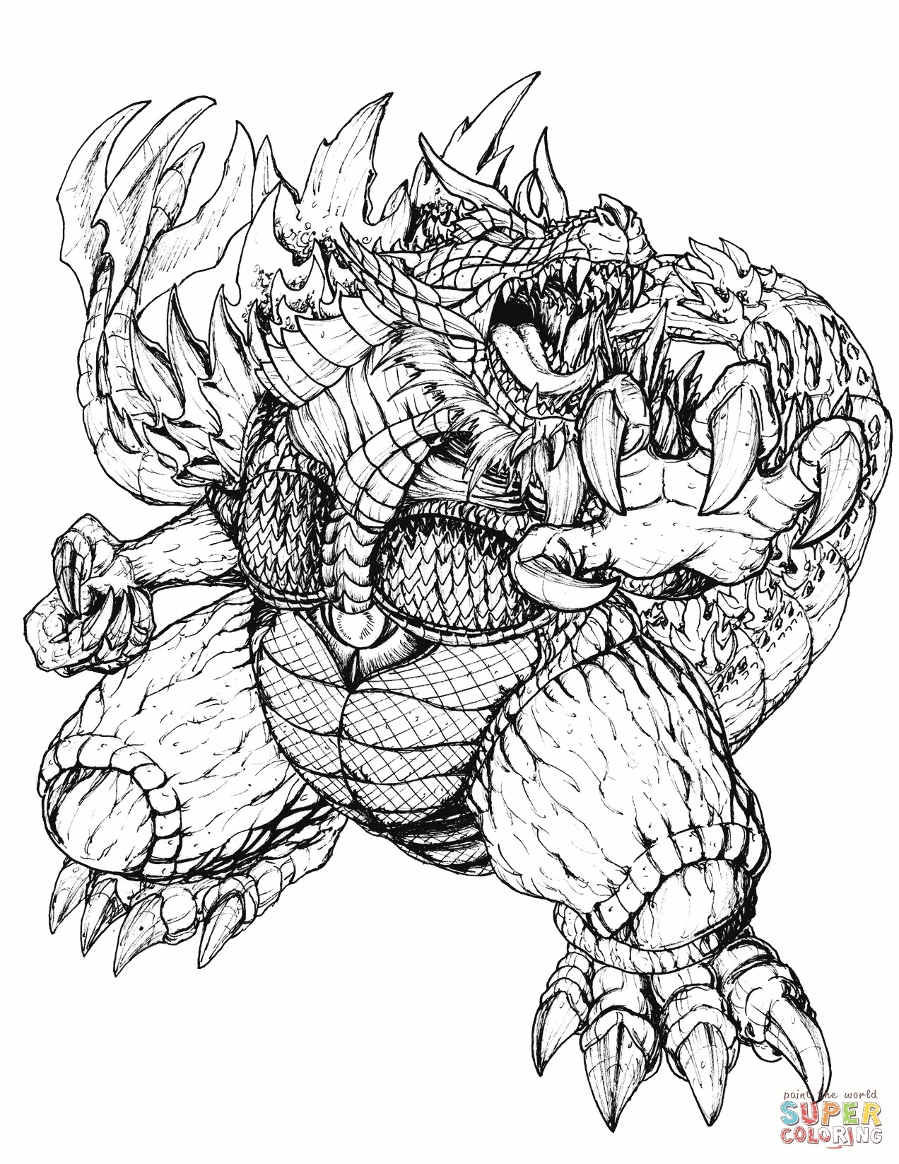 Godzilla Coloring Pages 1272x1646 Godzilla Coloring Pages
