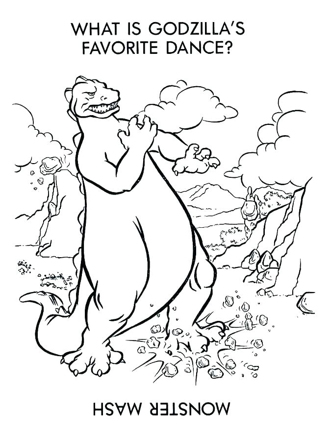 Godzilla Coloring Page 675x890 Godzilla Coloring Page