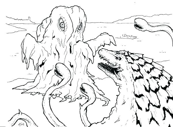 Godzilla Coloring Pages 600x441 Godzilla Coloring Pages