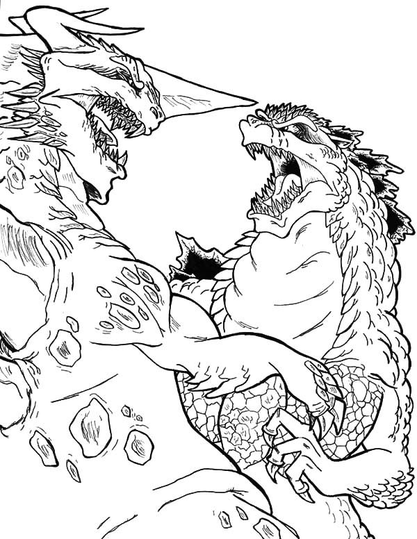 600x776 Godzilla, Godzilla Vs Bagan Coloring Pages Lineart Monsters