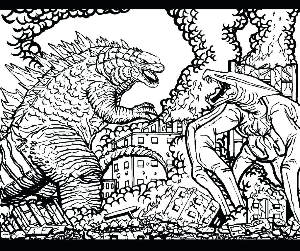 1024x857 Coloring Page ~ Godzilla Coloring Page Cartoon Pages 2 Godzilla