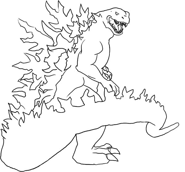 600x558 Godzilla Coloring Pages To Print