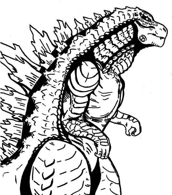 600x681 Sea Monster Godzilla Coloring Pages Sea Monster Godzilla Coloring