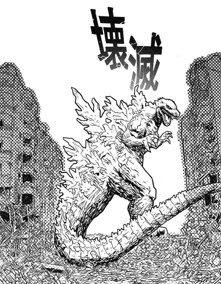 841x1080 Godzilla Coloring Page Free Printable Pages To Download Adult 2000