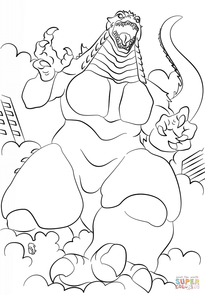 Running Godzilla Coloring Page Free Printable Coloring Pages 824x1186 Running Godzilla Coloring Page Free Printable Coloring Pages