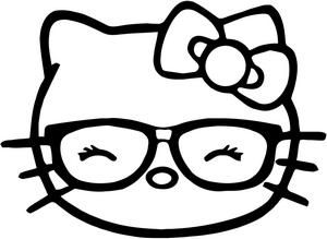 Hello Kitty With Glasses Coloring Pictures Print Out 300x219 Hello Kitty With Glasses Coloring Pictures Print Out