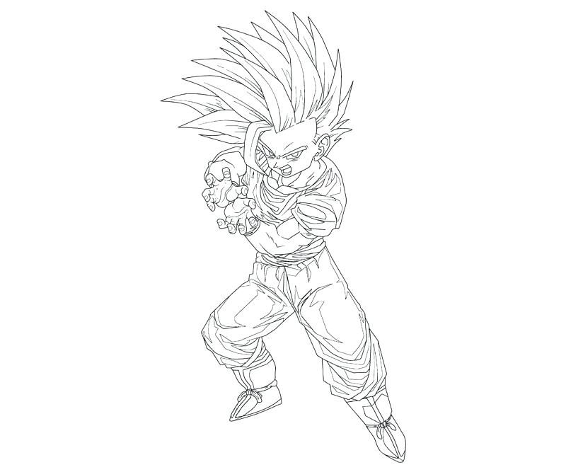 800x667 Dragon Ball Z Coloring Pages Kid Gohan Son Free Printable Enjoy