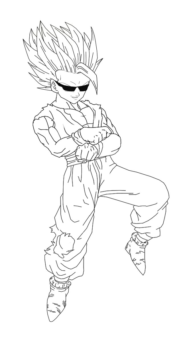 677x1181 Gohan Coloring Pages Gohan Super Saiyan 4 Coloring Pages Kids