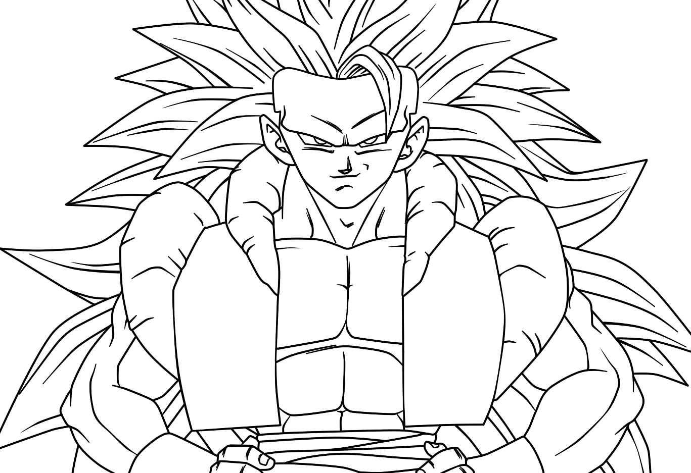 1367x937 Dragon Ball Z Coloring Pages Goku Super Saiyan 3 New