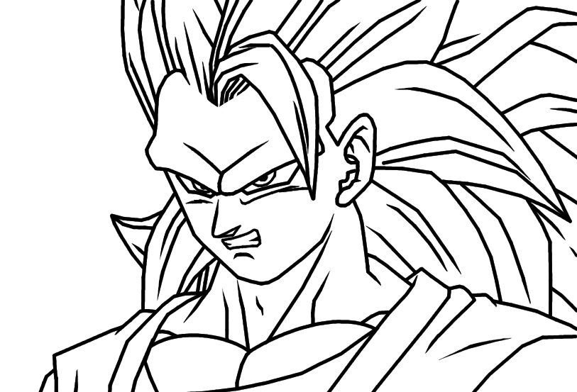 Goku Ssj1 Coloring Pages Ssj3 Goku Angry Line Art By, Goku Ssj3 813x553 Goku Ssj1 Coloring Pages Ssj3 Goku Angry Line Art By, Goku Ssj3