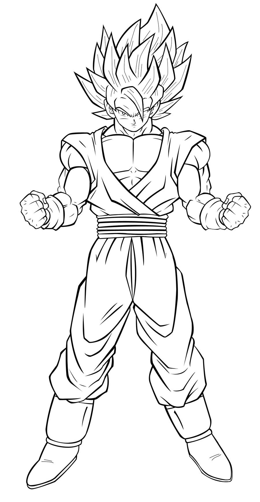 900x1737 Dragon Ball Z Coloring Pages Goku Super Saiyan From Goku Coloring