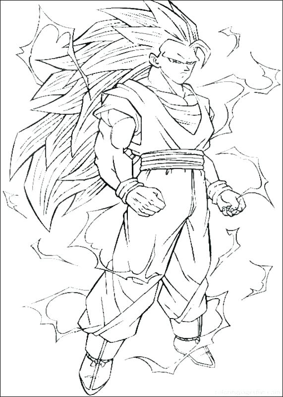 571x800 Super Saiyan Coloring Pages