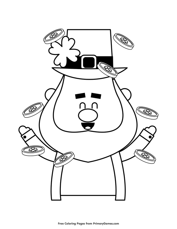 St. Patrick's Day Coloring Pages Ebook Smiling Leprechaun Tossing 600x776 St. Patrick's Day Coloring Pages Ebook Smiling Leprechaun Tossing