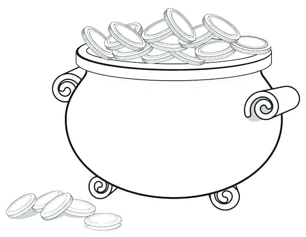 Coin Coloring Page Coins Coloring Page A Giant Pot Gold Full 600x464 Coin Coloring Page Coins Coloring Page A Giant Pot Gold Full