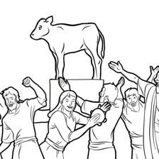 224x224 The Israelites Make A Golden Calf Golden Calf, Bible Stories