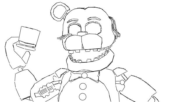 Withered Golden Freddy Coloring Page. By Janusek5 622x350 Withered Golden Freddy Coloring Page. By Janusek5