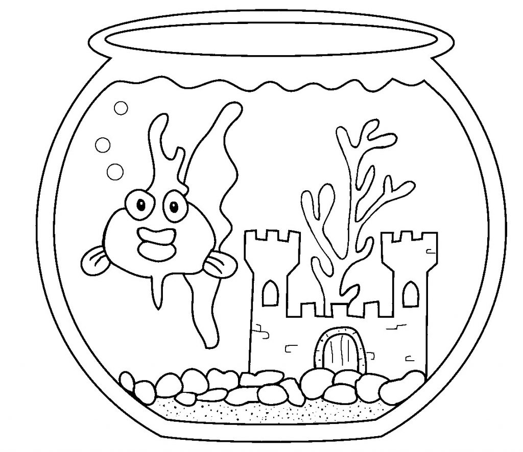 1024x886 Goldfish Coloring Page