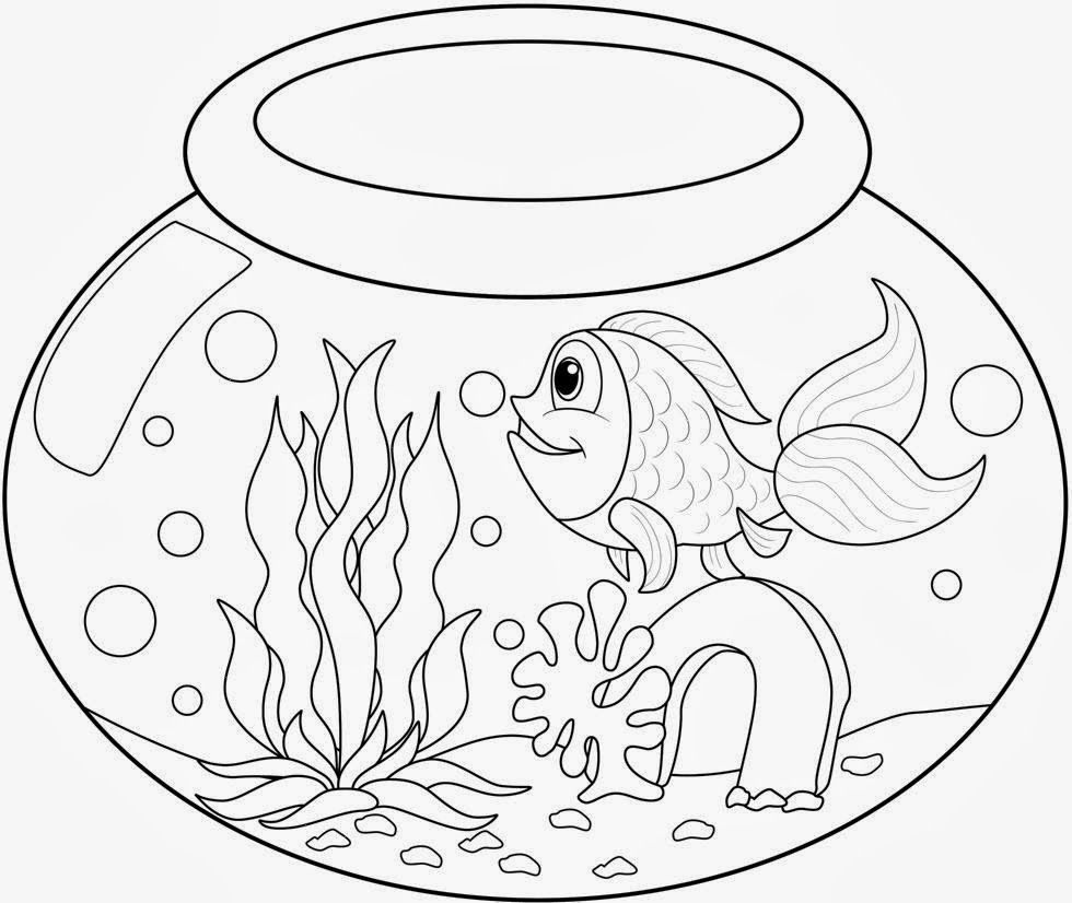 980x826 Goldfish Coloring Page