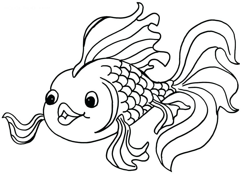 850x618 Goldfish Coloring Page Goldfish Coloring Pages Printable Memoirs