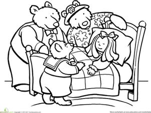 Color Goldilocks And The Three Bears Worksheet 301x227 Color Goldilocks And The Three Bears Worksheet