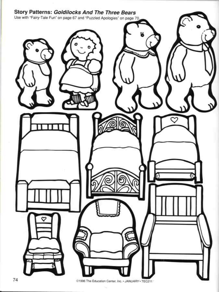 Now Three Little Bears Coloring Pages Goldiloc 768x1024 Now Three Little Bears Coloring Pages Goldiloc