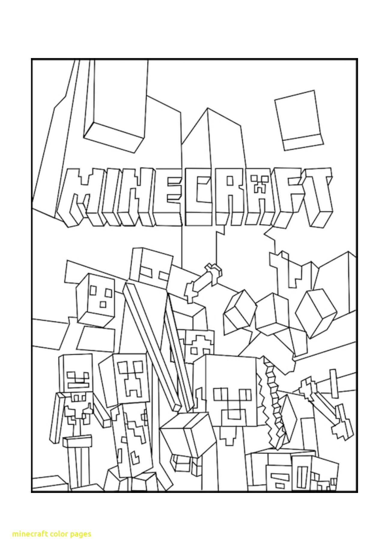 1295x1832 Minecraft Color Pages With Coloring Free Printable Coloringstar