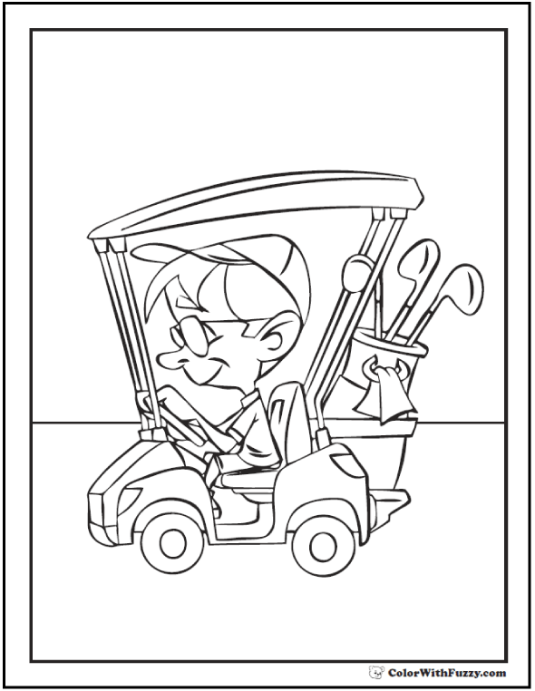 Golf Coloring Pages Customize And Print Pdf 590x762 Golf Coloring Pages Customize And Print Pdf