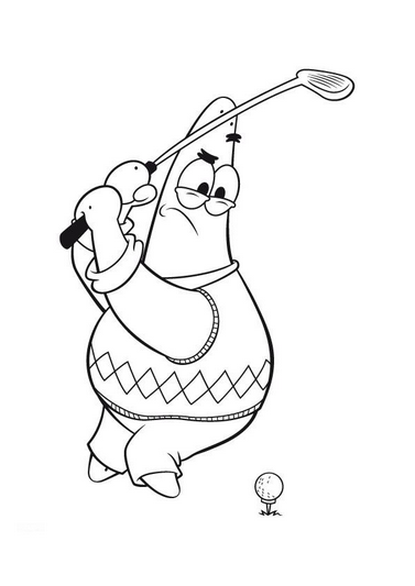 377x533 Spongebob Golf Coloring Page Amp Coloring Book