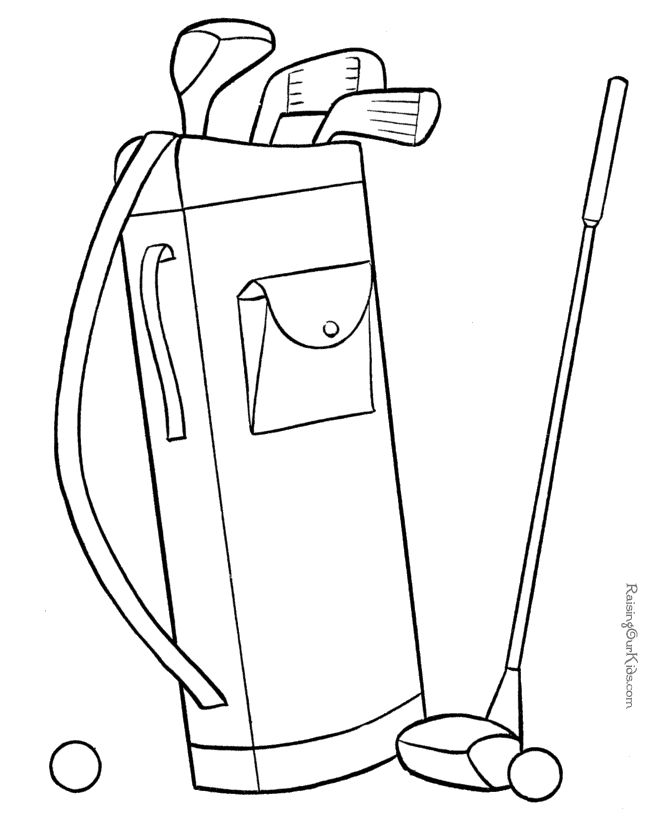 670x820 Golf Bag Coloring Page 198 Best Golf Towel Images