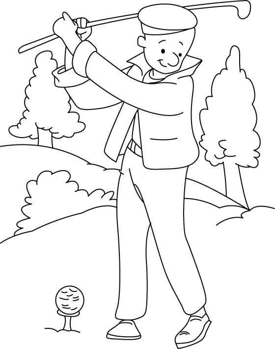 560x710 Golf Coloring Pages