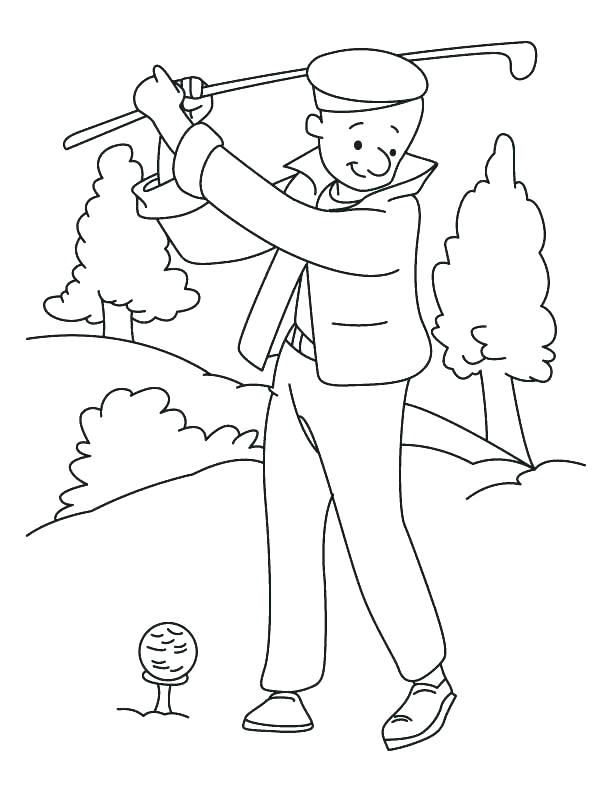 612x792 Golf Coloring Pages Golf Coloring Page Playing Golf Coloring Page