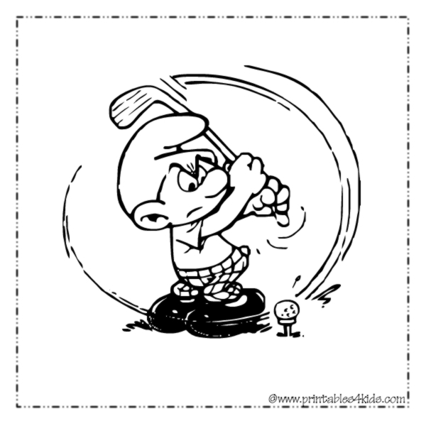 600x600 Smurf Golf Coloring Page Printables For Kids Free Word Search