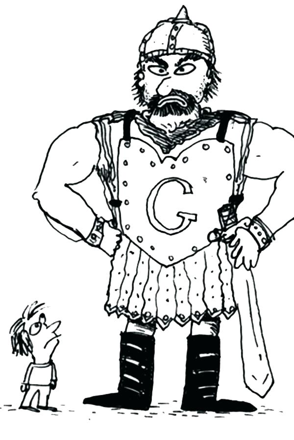 600x898 David Goliath Coloring Pages Coloring Page Sketch Face