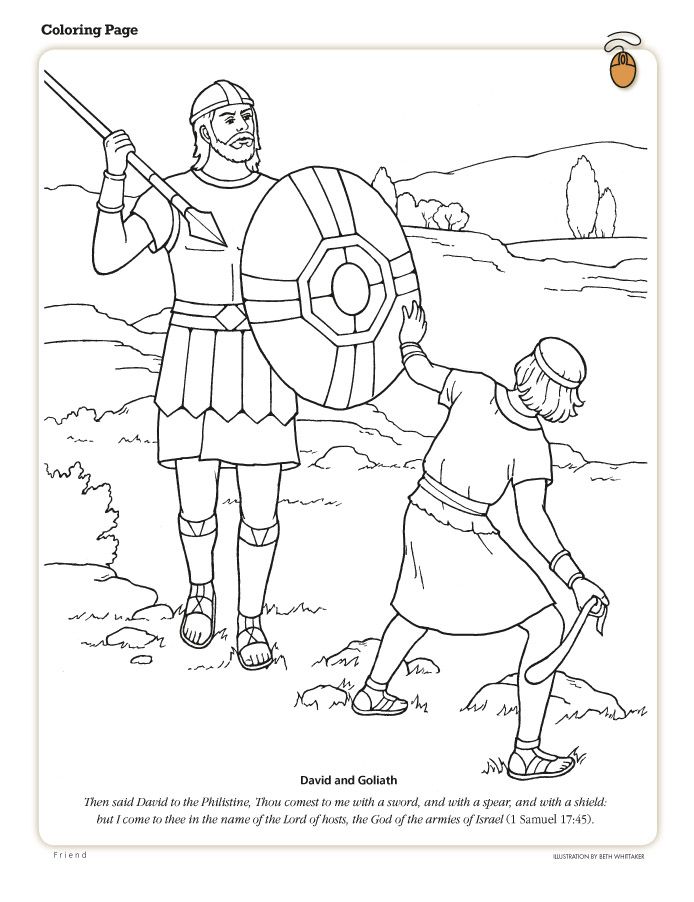 694x902 David And Goliath Coloring Page Lds