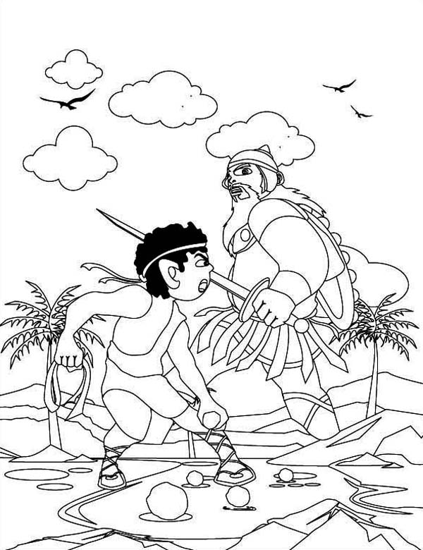 600x780 David And Goliath Coloring Pages For Kindergarten