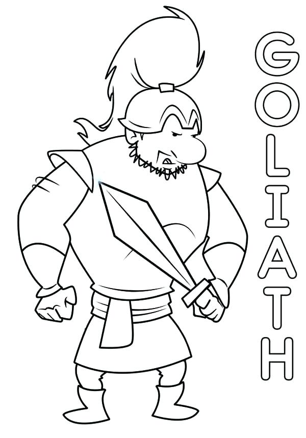 600x859 Elegant David And Goliath Coloring Page For Printable Coloring