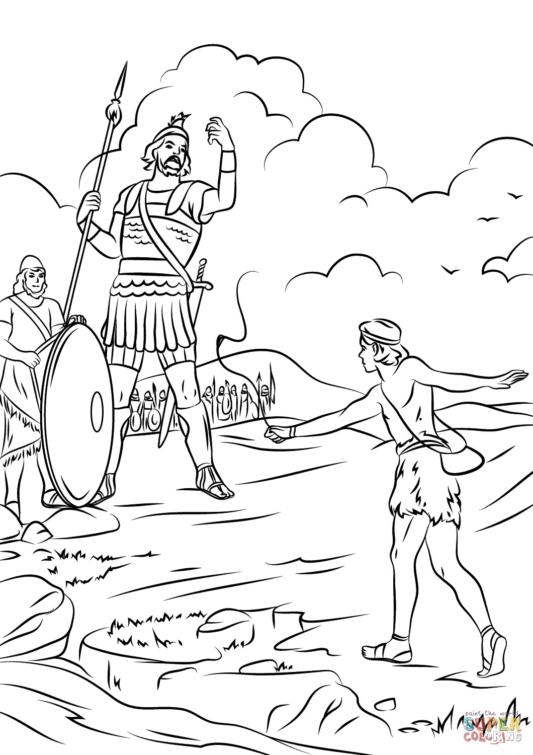 1060x1500 David And Goliath Coloring Page