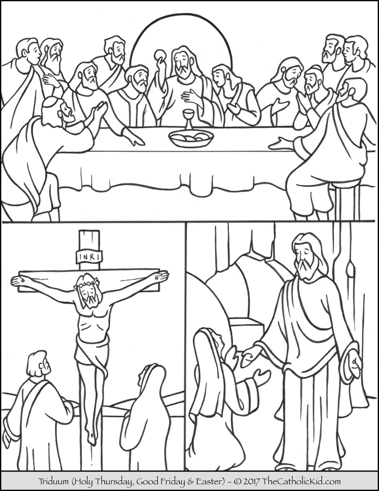 Easter Triduum Coloring Page 1275x1650 Easter Triduum Coloring Page