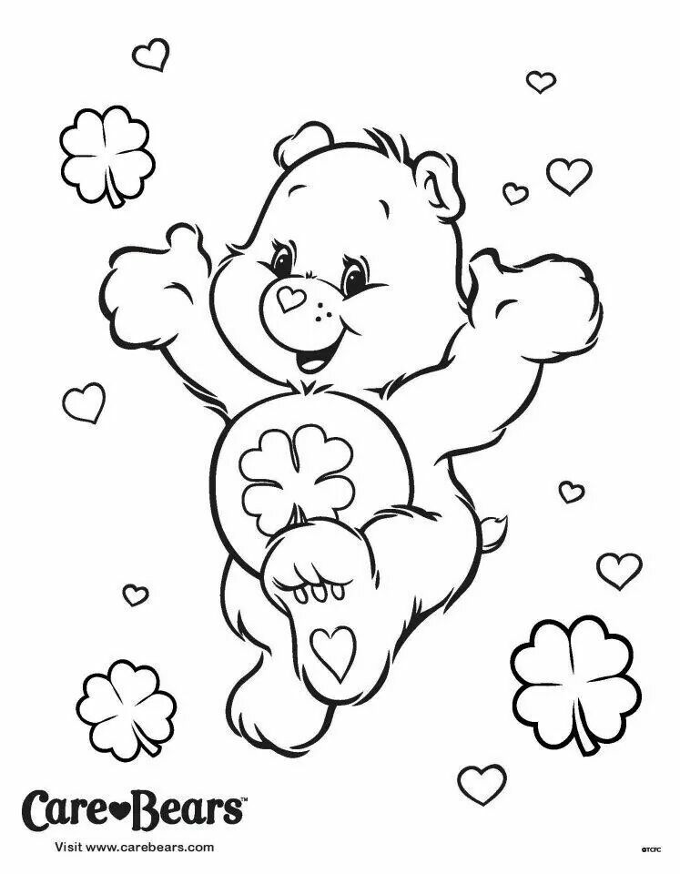 747x960 Good Luck Bear Coloring Page Care Bears Bears