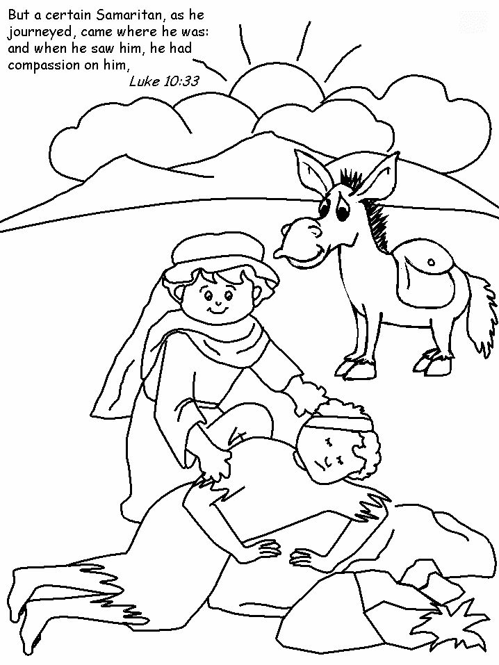 718x957 The Good Samaritan Colouring Sheet Sunday School, Churches And Bible