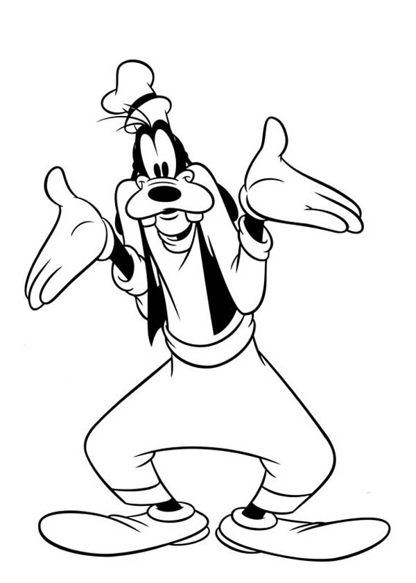 Goofy Does Not Know Coloring Page 600x840 Goofy Does Not Know Coloring Page