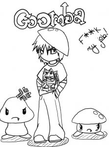 222x300 Goomba Coloring Pages And Super Mario Friends Kids Book Sheets